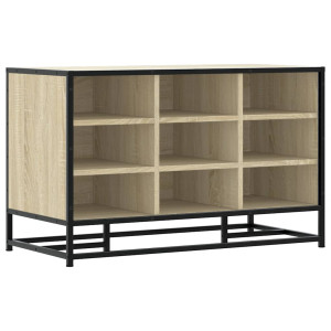 Banco zapatero madera de ingeniería roble sonoma 84x40x53.5 cm H