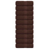 Toalhas de hóspedes 10 uds 100% algodão marrom 30x50 cm 360 gsm 1