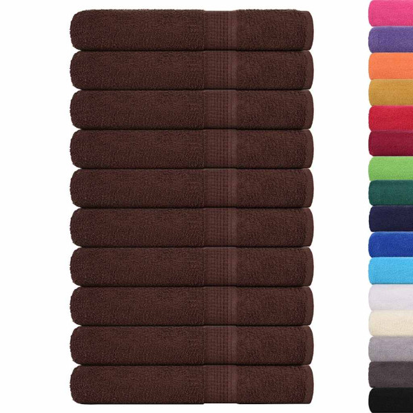 Toallas de sauna 10 uds 100% algodón marrón 80x200 cm 360 gsm M 2