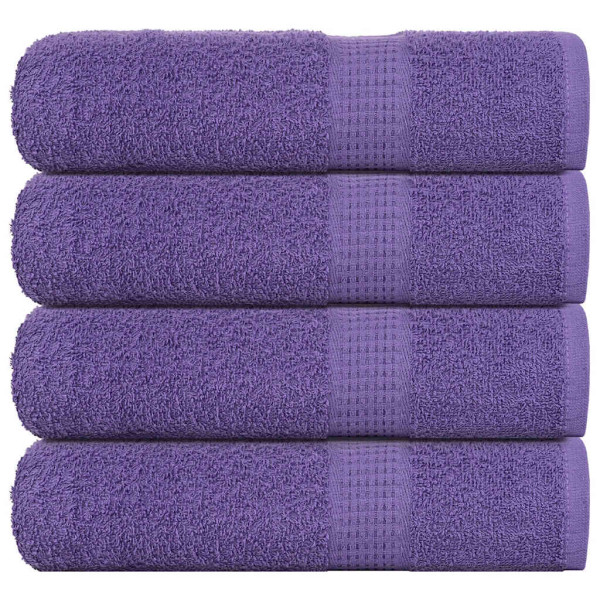 Toallas de baño 4 uds morado 100x150 cm 360 gsm 100% algodón D
