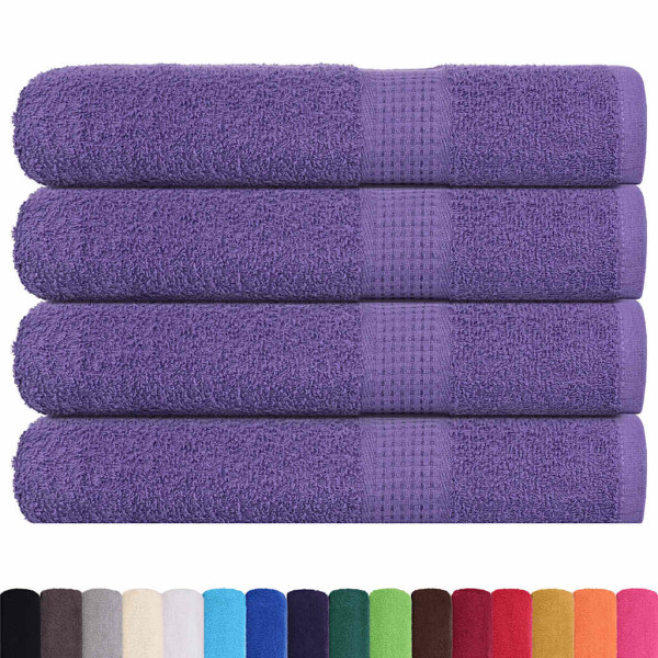 Toalhas 4 uds 100% algodão roxo 100x200 cm 600 gsm M 2