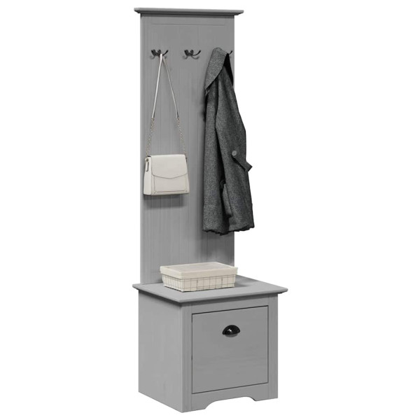 Mueble de entrada con ganchos BODO gris 50x40x157 cm D