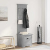 Mueble de entrada con ganchos BODO gris 50x40x157 cm 3