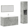 Set muebles de baño 2 piezas madera contrachapada gris hormigón 2
