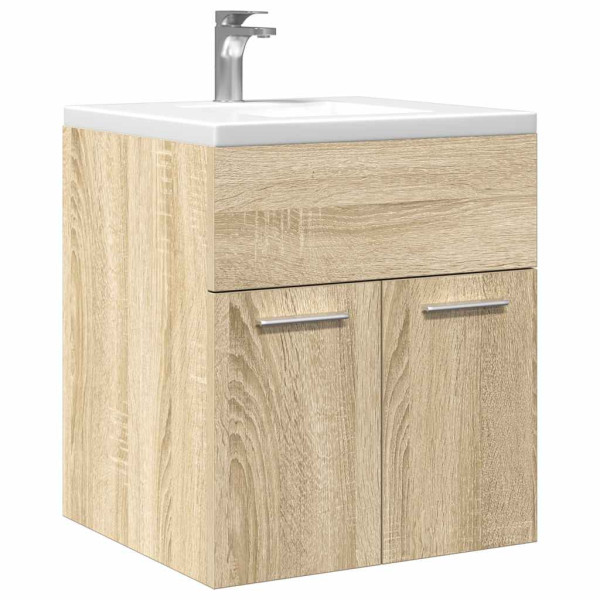 Mueble de lavabo de baño madera roble Sonoma 41x38.5x46 cm D