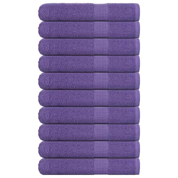 Toallas de sauna 10 uds 100% algodón morado 80x200 cm 360 gsm D