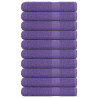 Toallas de sauna 10 uds 100% algodón morado 80x200 cm 360 gsm 1