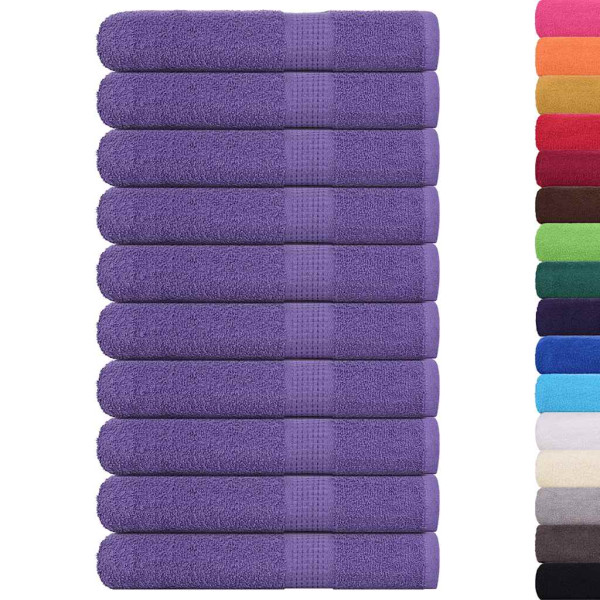 Toallas de sauna 10 uds 100% algodón morado 80x200 cm 360 gsm M 2