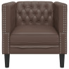 Sillón Chesterfield de cuero artificial marrón 4