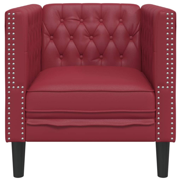 Sofá chesterfield couro artificial vermelho tinto M 4