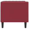 Sofá chesterfield couro artificial vermelho tinto 5
