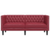 VidaXL Sofá chesterfield 2 lugares couro artificial vermelho tinto 4