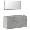Juego muebles de baño 4 pzas madera contrachapada gris hormigón 5
