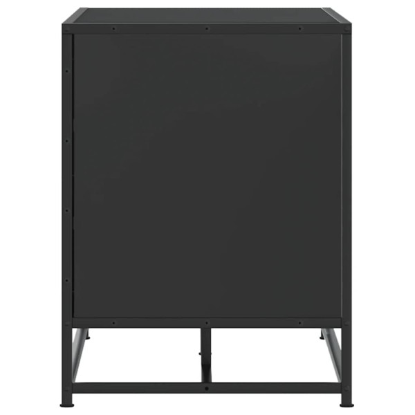 Banco zapatero madera de ingeniería y metal negro 84x40x53.5 cm M 5
