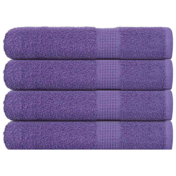 Toallas de sauna 4 uds 100% algodón morado 80x200 cm 360 gsm D