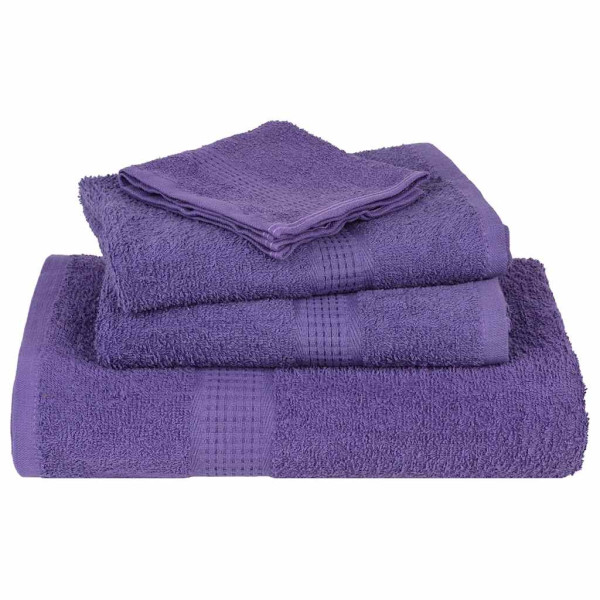 Toallas de sauna 4 uds 100% algodón morado 80x200 cm 360 gsm M 4