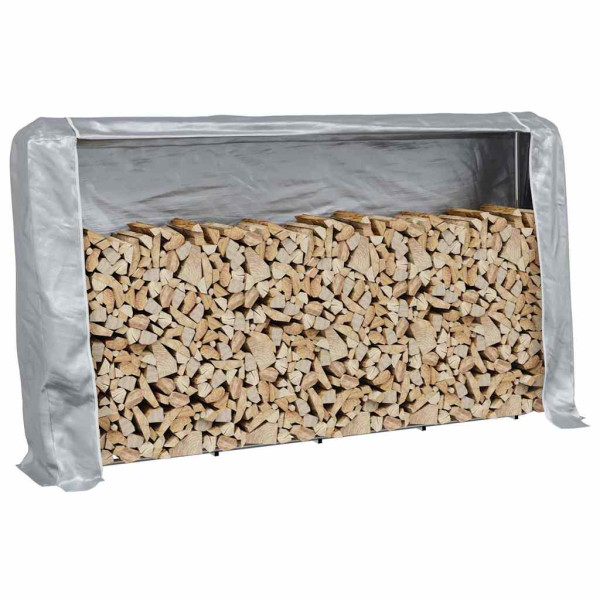 Leñero con protector de lluvia 250x25x150 cm acero galvanizado D