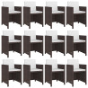 13 pcs conjunto jantar exterior com almofadões vime PE castanho 2