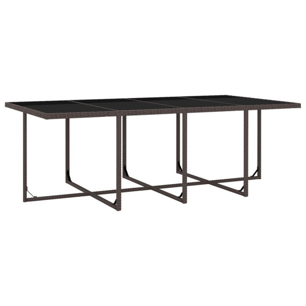 Set comedor de jardín 13 pzas y cojines ratán sintético marrón M 5