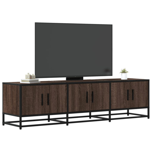 Mueble TV metal y madera ingeniería marrón roble 150x35x41 cm D
