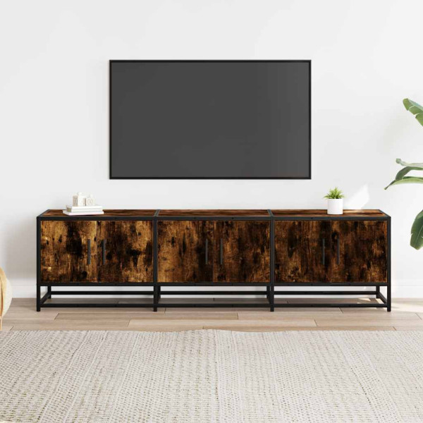Móvel p/ TV 150x35x41cm derivados madeira/metal carvalho fumado M 3