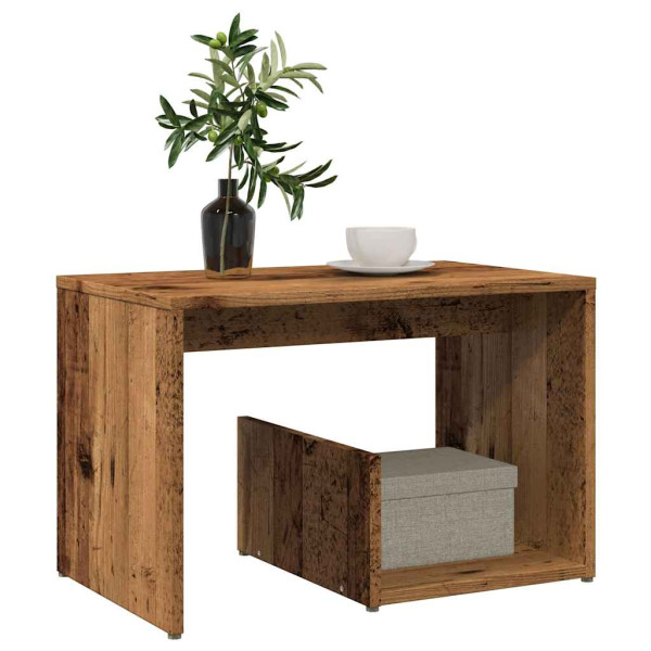 Mesa auxiliar de madera contrachapada envejecida 59x36x38 cm D