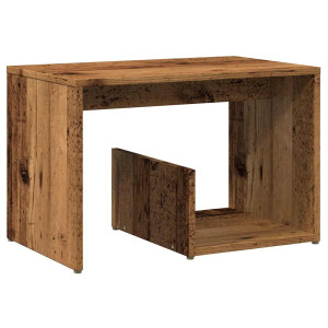 Mesa auxiliar de madera contrachapada envejecida 59x36x38 cm H