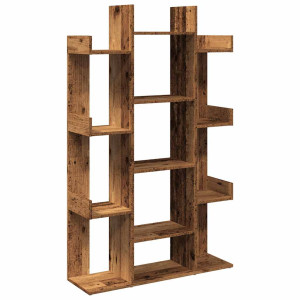 Librería de madera contrachapada envejecida 86x25.5x140 cm H