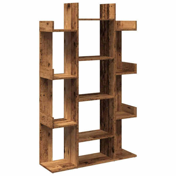 Librería de madera contrachapada envejecida 86x25.5x140 cm M 2