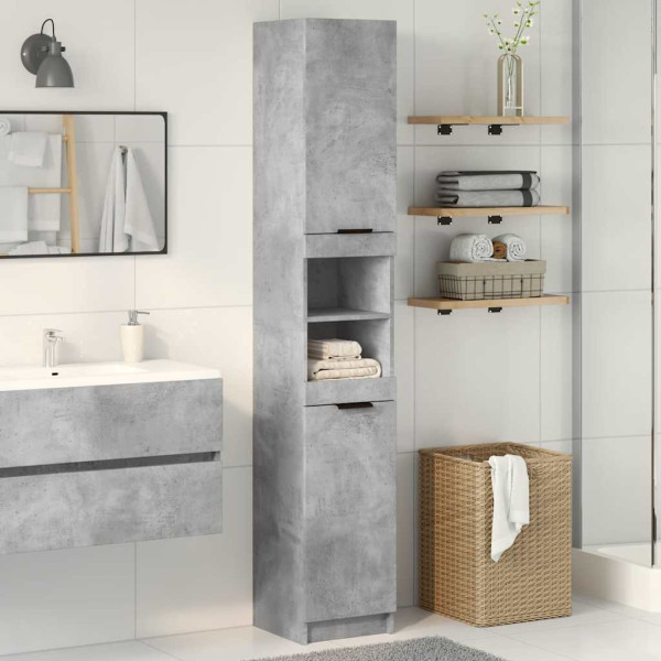 Armario de baño contrachapada gris hormigón 32x34x188.5 cm M 3