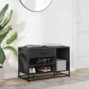 Banco zapatero madera de ingeniería y metal negro 80x40x53.5 cm 3
