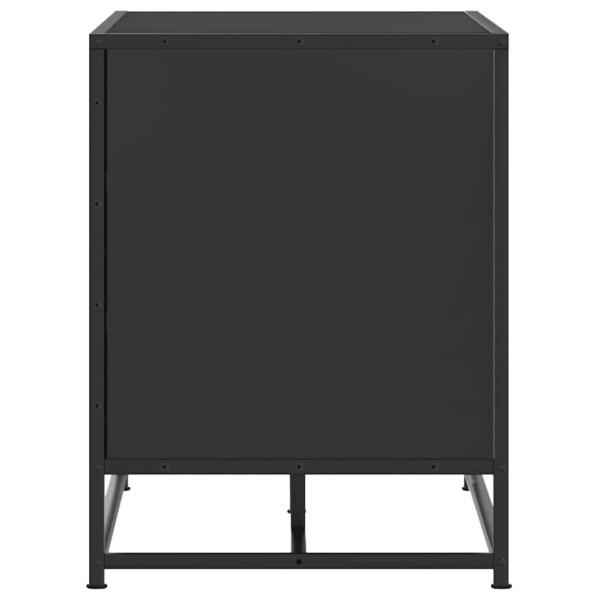 Banco zapatero madera de ingeniería y metal negro 80x40x53.5 cm M 5
