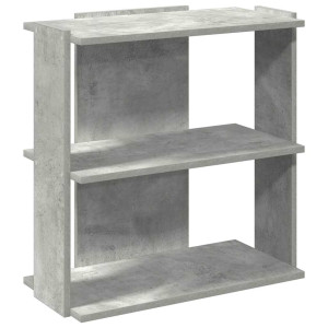 Librería de 3 niveles madera gris hormigón 60x30x60 cm H