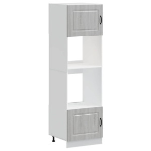 Armarios para horno 2 uds Lucca gris sonoma madera ingeniería H