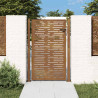 Portão de jardim 105x155 cm aço corten design quadrados 1