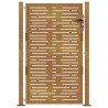 Portão de jardim 105x155 cm aço corten design quadrados 4