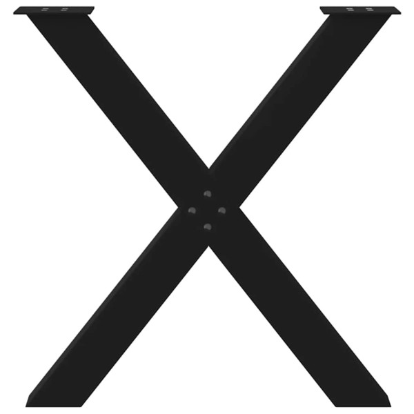 Patas para mesa de comedor en forma de X 3 uds acero negro M 5