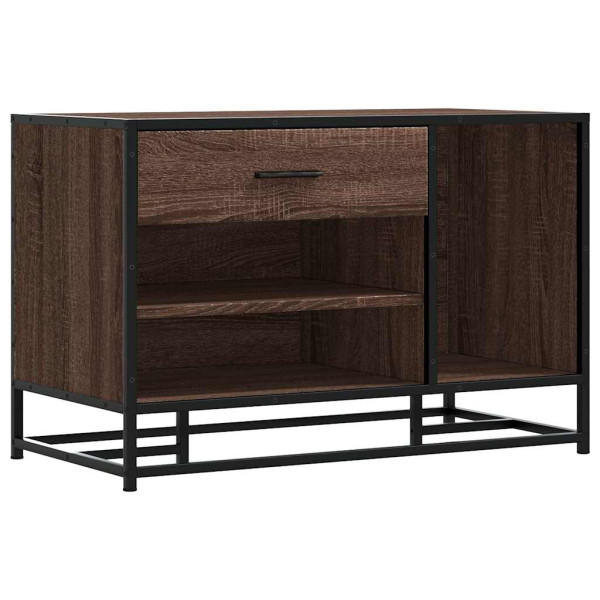 Banco calçado carvalho castanho 80x40x53.5 cm madeira e metal M 2