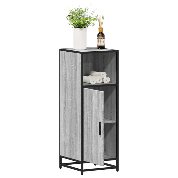 Armario de baño madera contrachapada gris sonoma 35x37.5x100 cm D