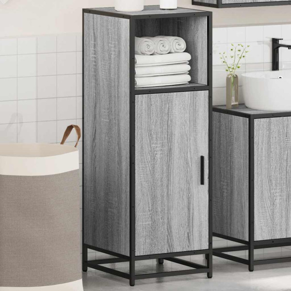 Armario de baño madera contrachapada gris sonoma 35x37.5x100 cm M 4