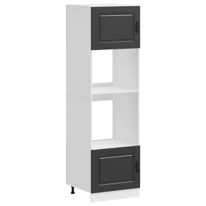 Armários forno 2 pcs Lucca derivados de madeira preto H