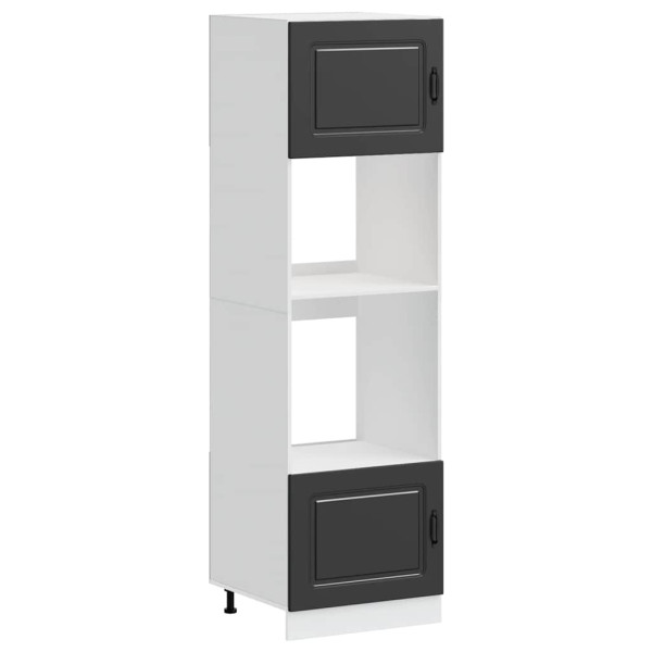 Armários forno 2 pcs Lucca derivados de madeira preto M 2