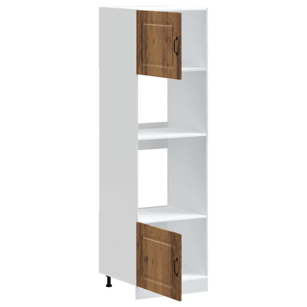 Armarios para horno 2 uds Lucca madera vieja madera ingeniería M 5