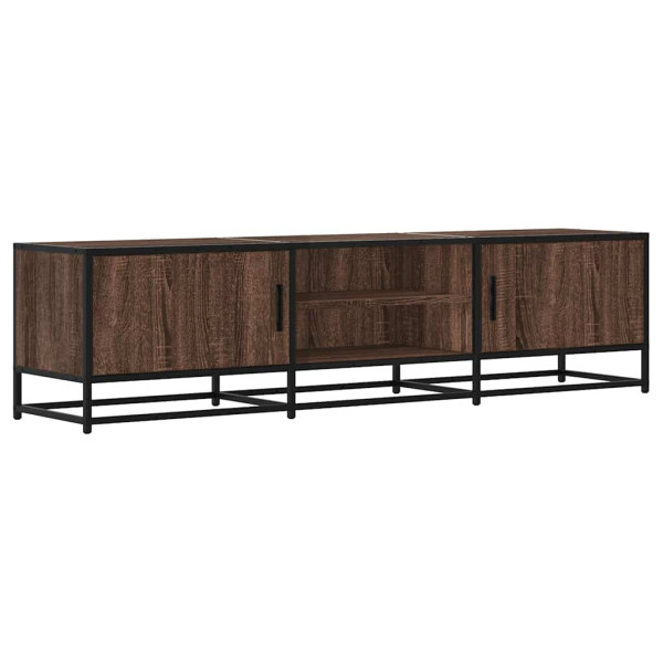 Mueble TV metal y madera ingeniería marrón roble 160x35x41 cm M 2