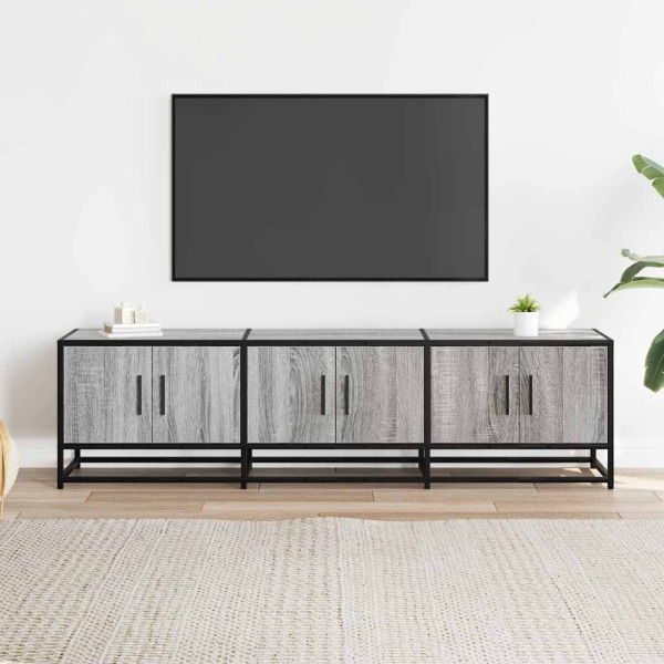 Móvel p/ TV 150x35x41 cm deriv. madeira/metal cinzento sonoma M 3