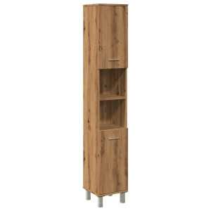 Mueble de baño madera de ingeniería roble artisan 30x30x179 cm H