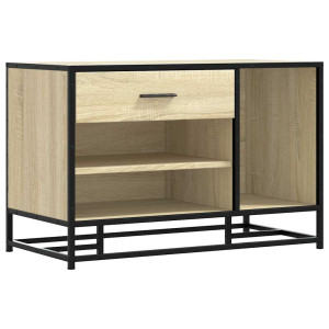 Banco zapatero madera de ingeniería roble sonoma 80x40x53.5 cm H
