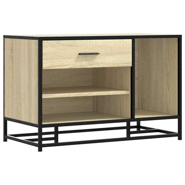 Banco zapatero madera de ingeniería roble sonoma 80x40x53.5 cm M 2