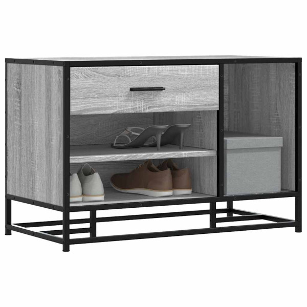 Banco zapatero madera de ingeniería gris sonoma 80x40x53.5 cm D