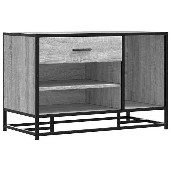 Banco para calçado sonoma 80x40x53.5 cm madeira metal cinzento M 2